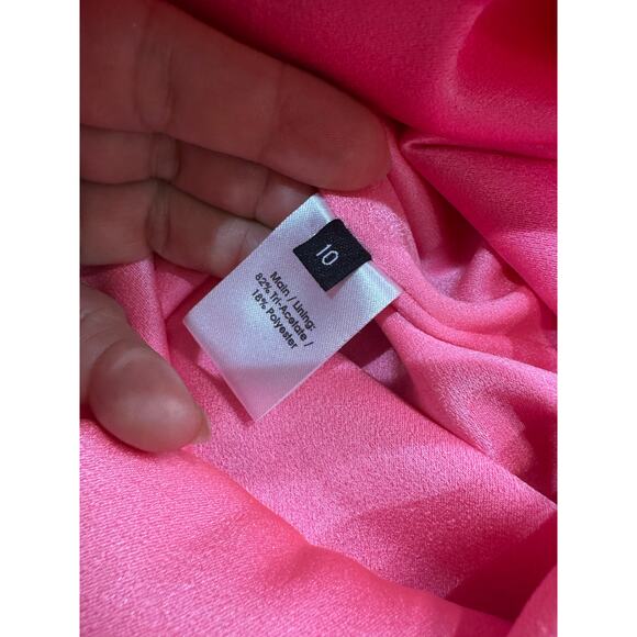 ALEX PERRY Peyton Pink bodycon off-the-shoulder satin-crepe midi dress 10 - Picture 15 of 16